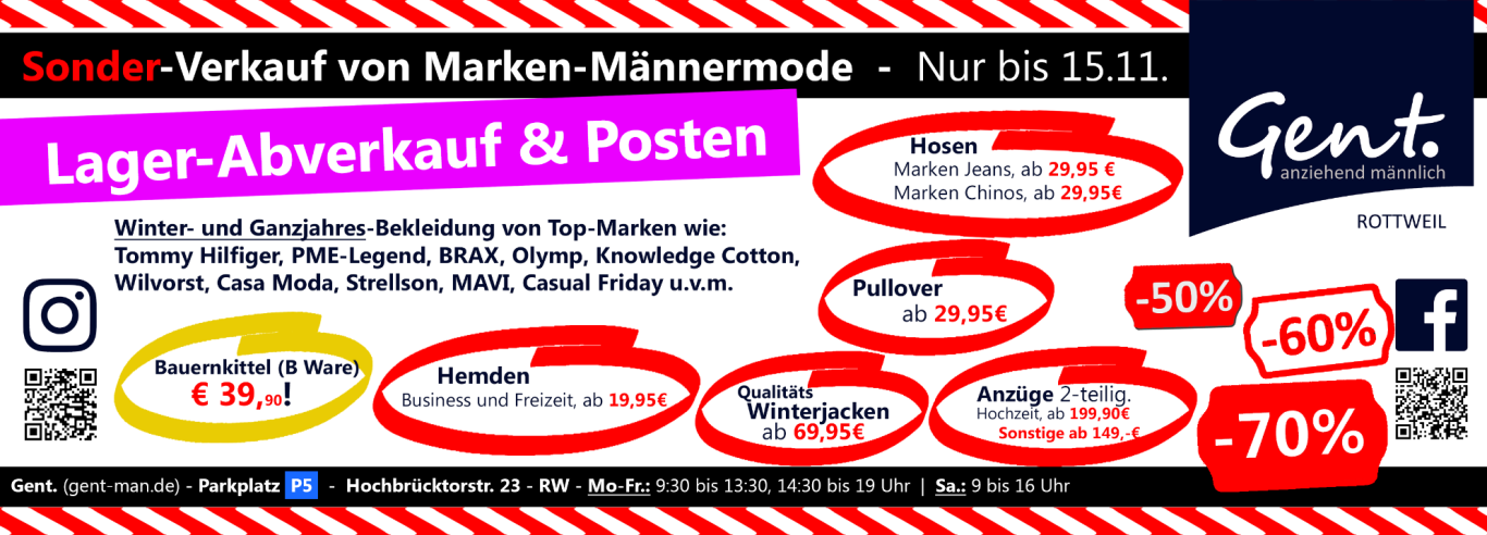 Sonderverkauf Winter- und Ganzjahresmode